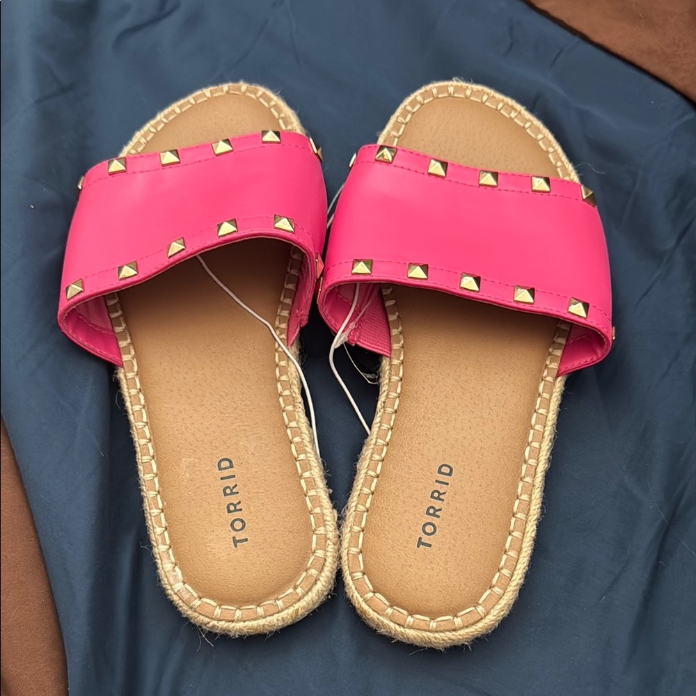 Torrid Pink and Tan Summer Sandals